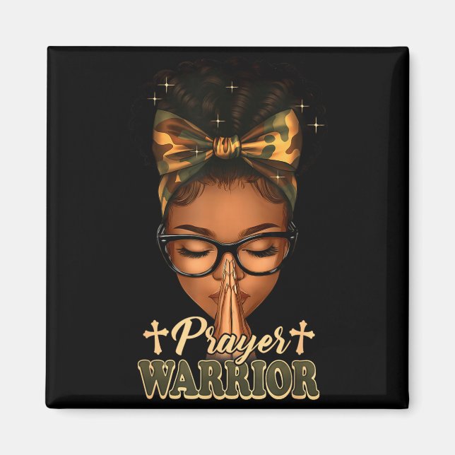 Prayer Warrior Christians Camo African American Af Magnet (Front)