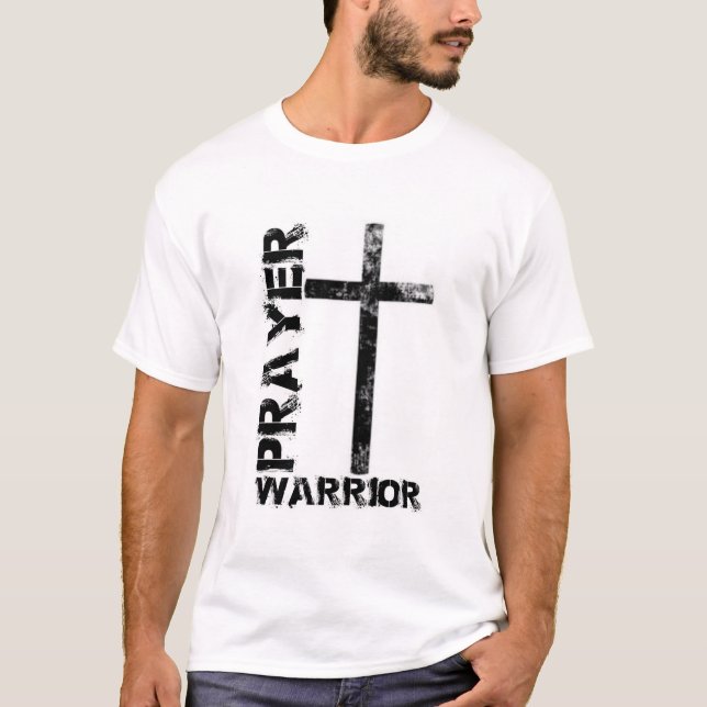 Prayer Warrior Cross Men's T-Shirt (Front)