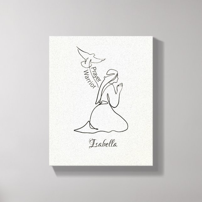 Prayer Warrior Design & Customise Name  Canvas Print (Front)