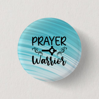 Prayer Warrior Heart Key Green Gradient Background 3 Cm Round Badge