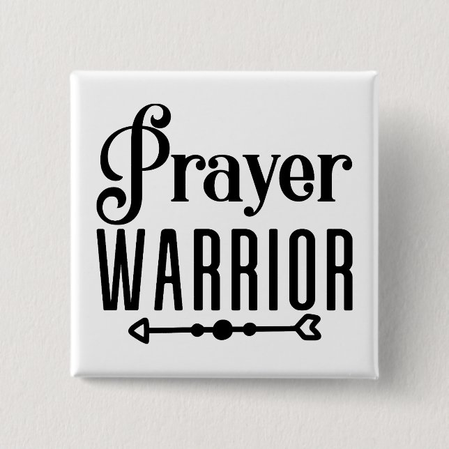 PRAYER WARRIOR Inspirational Christian Quote  15 Cm Square Badge (Front)