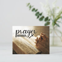 PRAYER WARRIOR Praying Hands Bible Christian Cross
