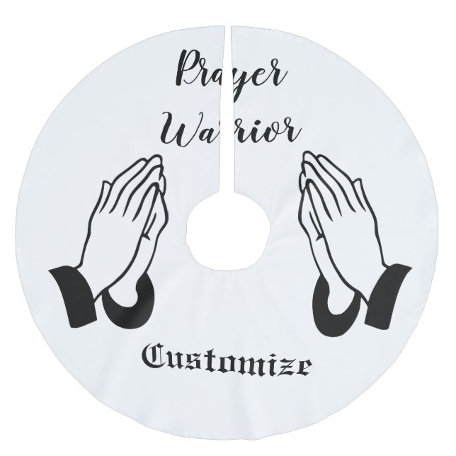 Prayer Warrior Praying Thunder_Cove Brushed Polyester Tree Skirt (Front)