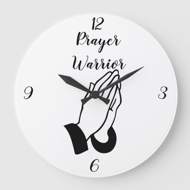 Prayer Warrior Praying Thunder_Cove Large Clock (Front)