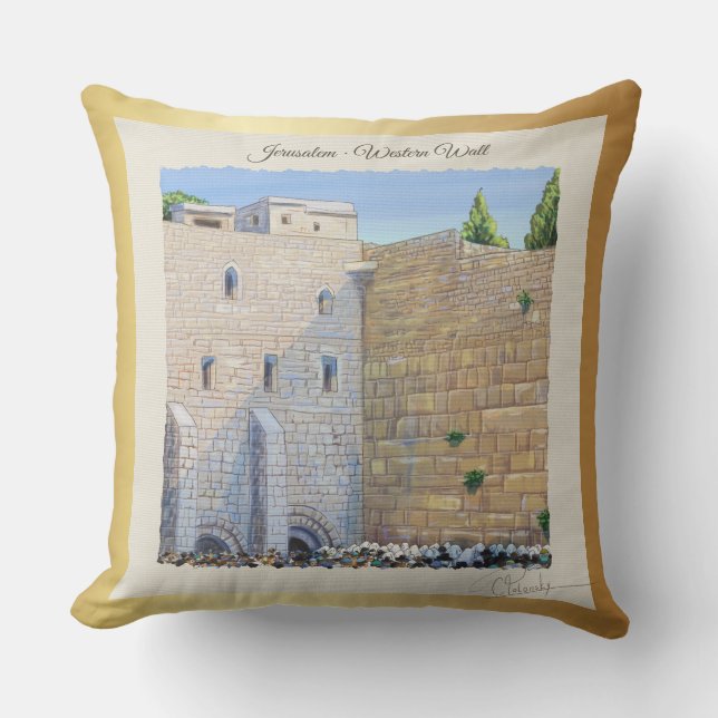 Prayer, Western Wall KOTEL Jerusalem Old City ART Cushion (Front)