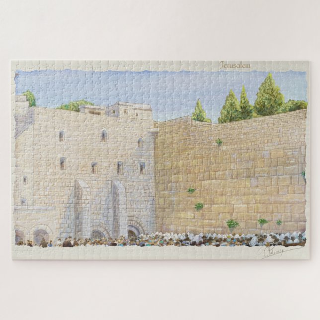 Prayer, Western Wall KOTEL Jerusalem Old City ART Jigsaw Puzzle (Horizontal)