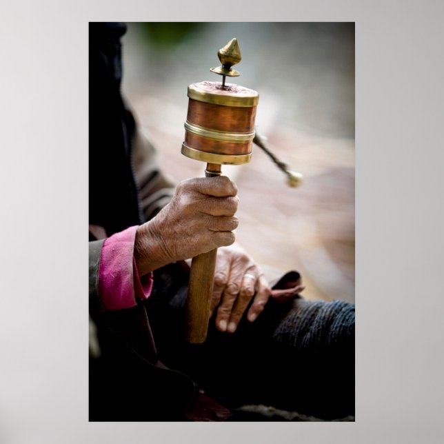 Prayer Wheel, Ladakh, Kashmir Poster (Front)