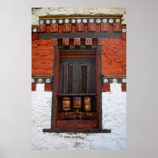 Prayer Wheels At Temple Poster