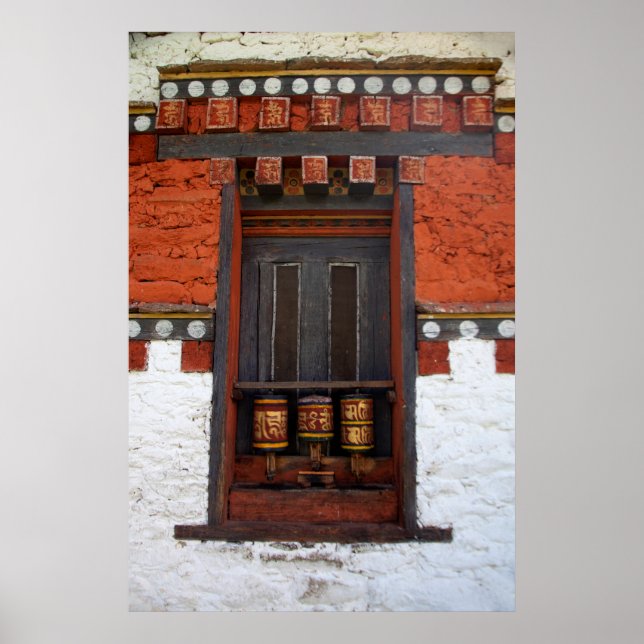 Prayer Wheels At Temple Poster (Front)