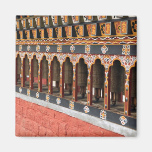 Prayer Wheels of the central square in Thimphu Magnet