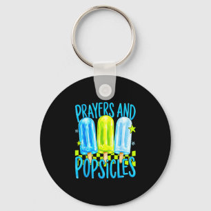Prayers and popsicles cute christian summer kids key ring