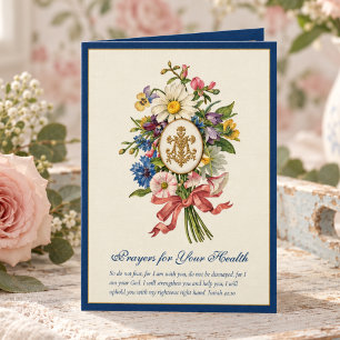 Prayers for Health Catholic Marian Floral Card