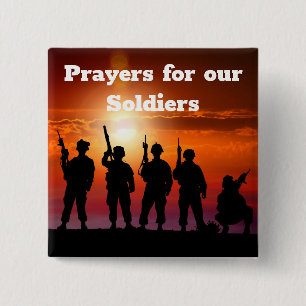 Prayers for our Soldiers 15 Cm Square Badge