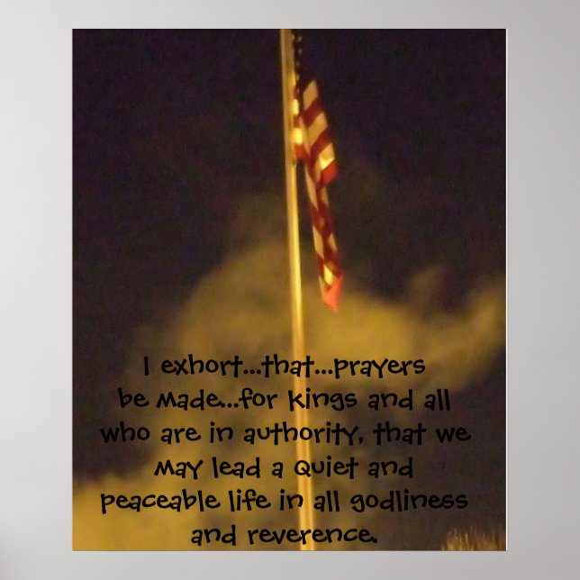 Prayers for Peace 1st Timothy 2 1 - 2 Poster (Front)