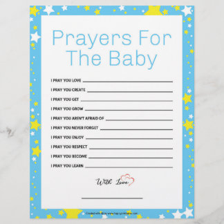 Prayers For The Baby [Starry Night Blue] Custom Letterhead