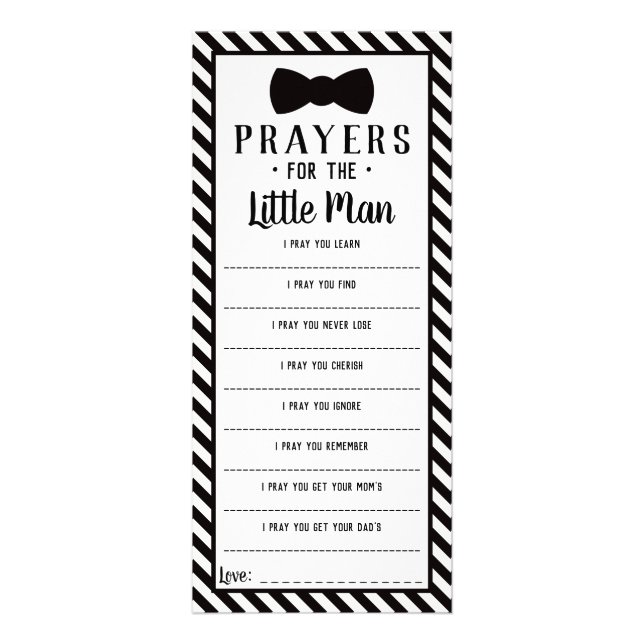 Prayers for the Little Man, Black Rack Card (Front)