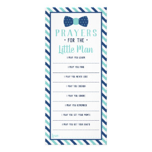 Prayers for the Little Man, Navy, Turquoise Rack Card