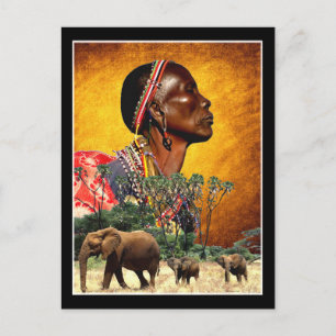 Praying and Watching Over the Animals of Africa Postcard
