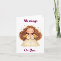 Praying Angel Birthday Greeting Card