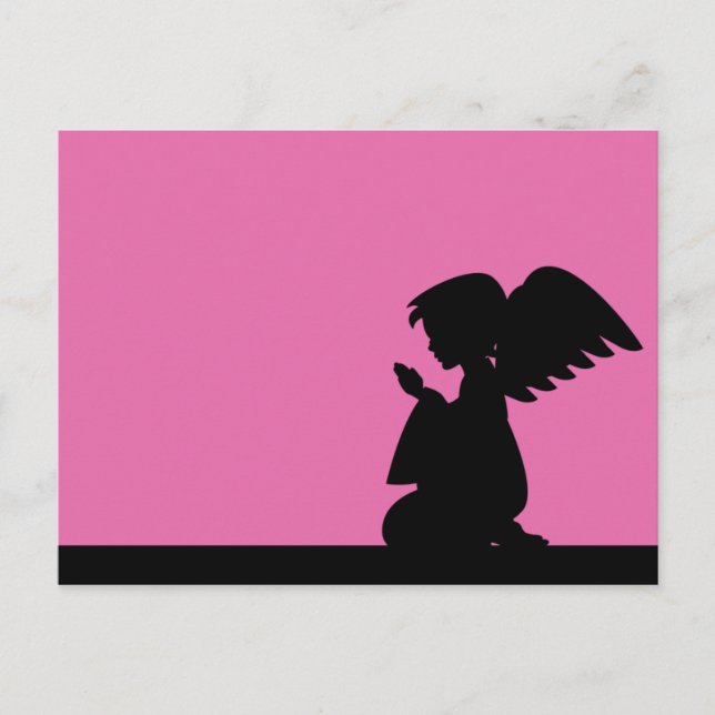 Praying Angel Postcard in Silhouette (Front)