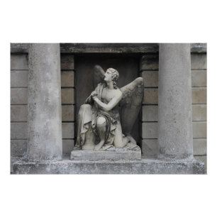 Praying Angel Sculpture Poster