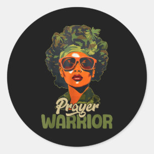 Praying Black Woman Afro Christian Sayings Prayer  Classic Round Sticker