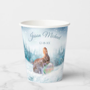 Praying Bunny Rabbit Christmas Baptism Plates Paper Cups