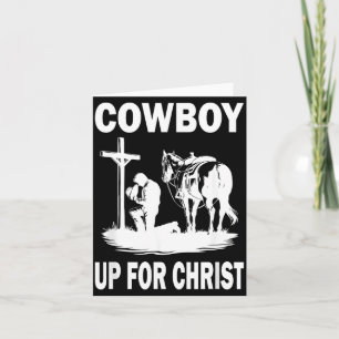Praying Cowboy Kneeling Cross Western Cowboy Up Card