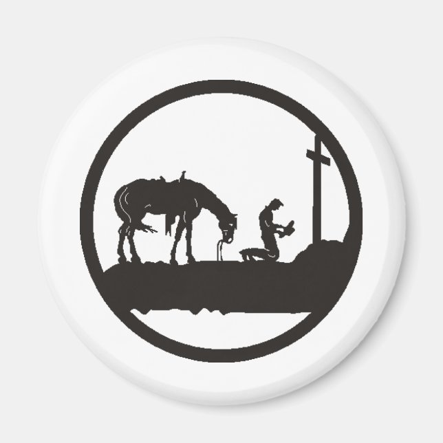 praying cowboy magnet (Front)