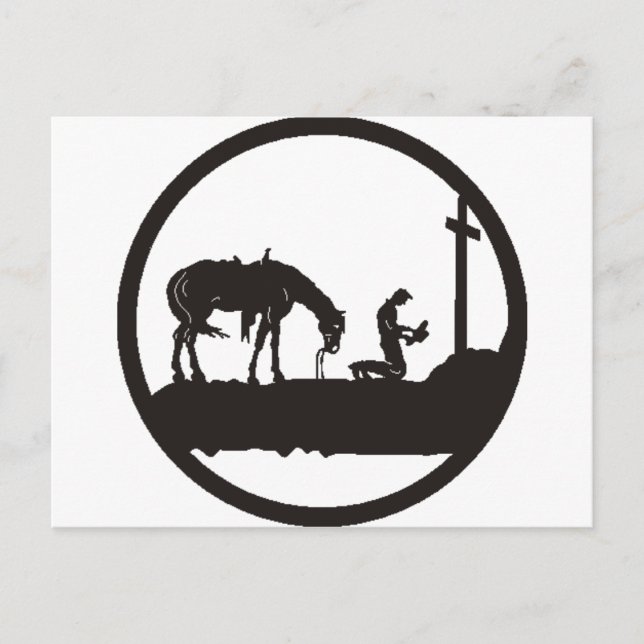 praying cowboy postcard (Front)