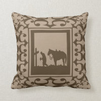 Praying Cowboy With Horse At Cross Western Custom