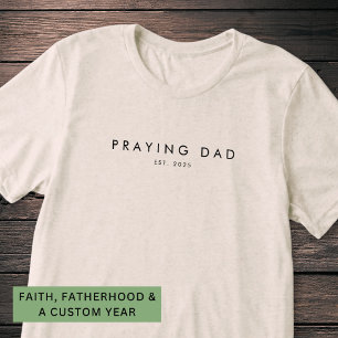 Praying Dad Est. Year Christian Modern Minimal Tri-Blend Shirt