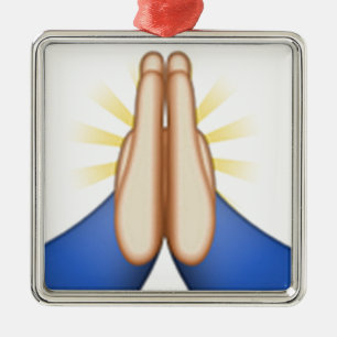 praying emoji metal tree decoration