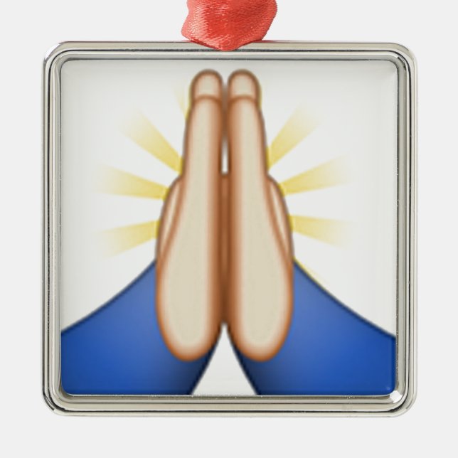 praying emoji metal tree decoration (Front)