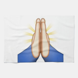 praying emoji tea towel