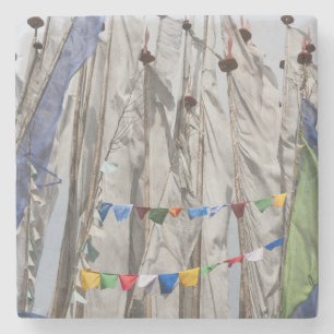 Praying flag poles in mountain, Yotongla Pass 2 Stone Coaster