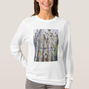 Praying flag poles in mountain, Yotongla Pass 2 T-Shirt