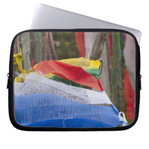 Praying flag poles in mountain, Yotongla Pass 3 Laptop Sleeve