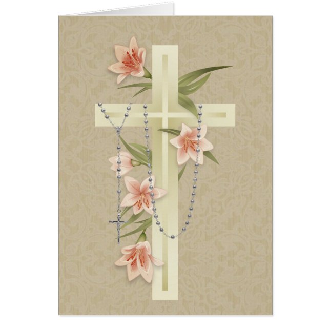 Praying for You  Floral Catholic Holy Rosary (Front)