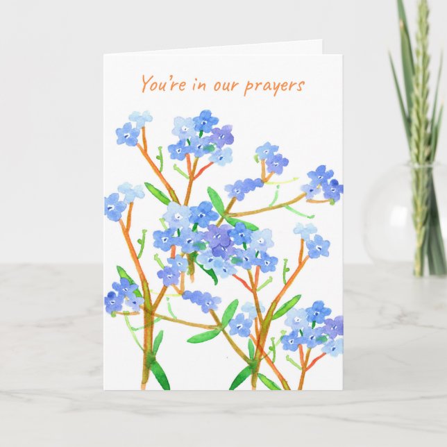 Praying For You Forget Me Not Flowers Card (Front)