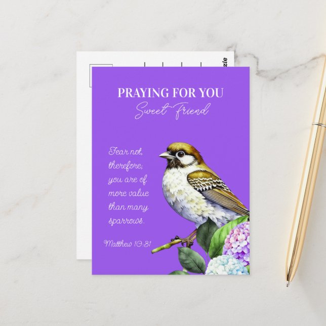 Praying For You Sweet Friend Postcard (Front/Back In Situ)