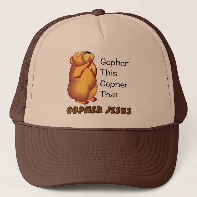 Praying gopher Christian design Trucker Hat (Front)
