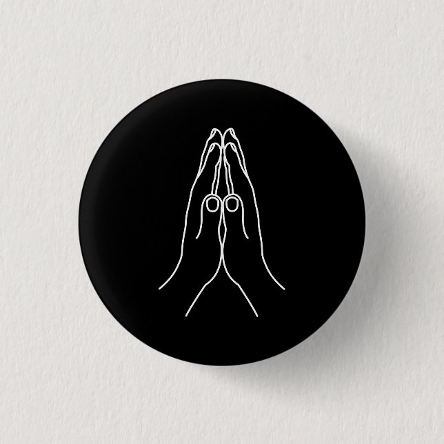 Praying Hands 3 Cm Round Badge (Front)