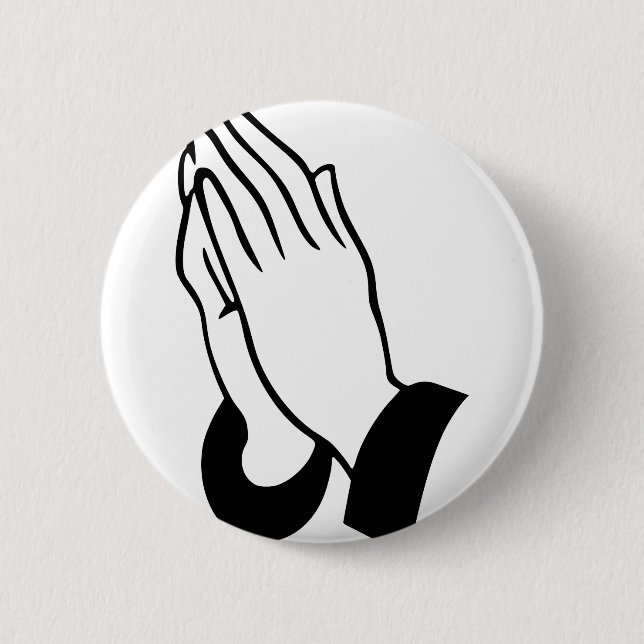 Praying Hands 6 Cm Round Badge (Front)