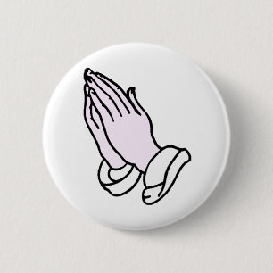 Praying Hands 6 Cm Round Badge