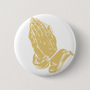 Praying Hands 6 Cm Round Badge