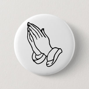 Praying Hands 6 Cm Round Badge