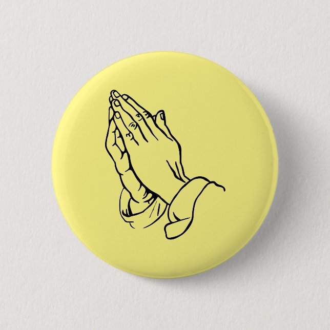 Praying Hands 6 Cm Round Badge (Front)
