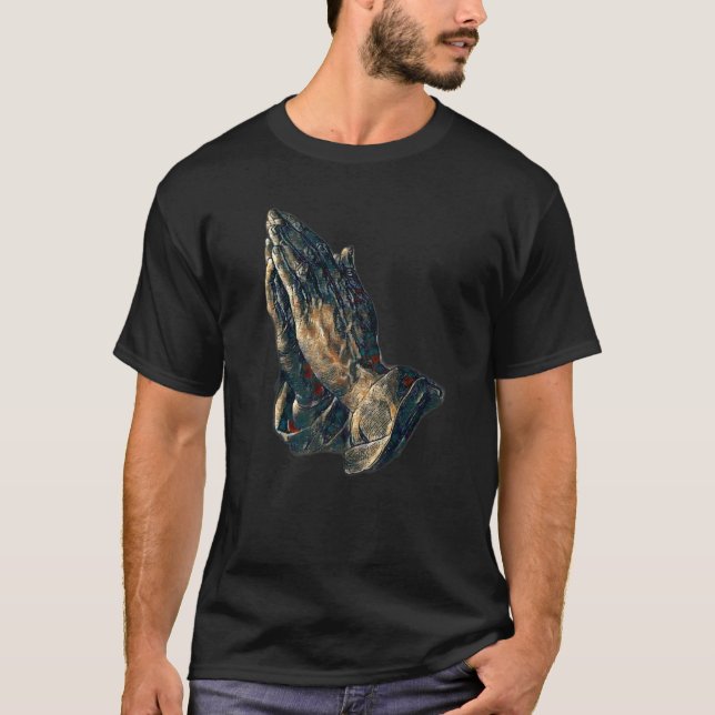 Praying Hands Amen Jesus  1 T-Shirt (Front)