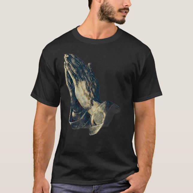 Praying Hands Amen Jesus 3 T-Shirt (Front)